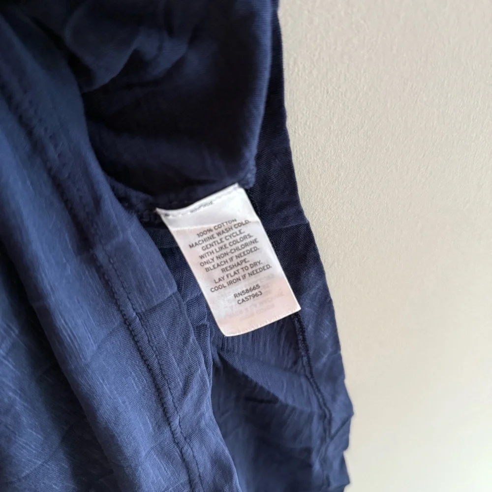 Caslon Women's Navy Cotton Long Sleeve Top - Picture 7 of 7